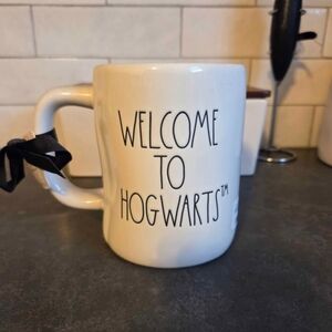 Rae Dunn White 'Welcome to Hogwarts' Mug